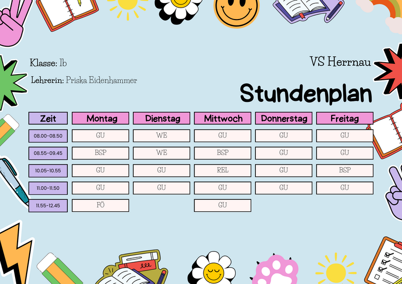 stundenplan 1b