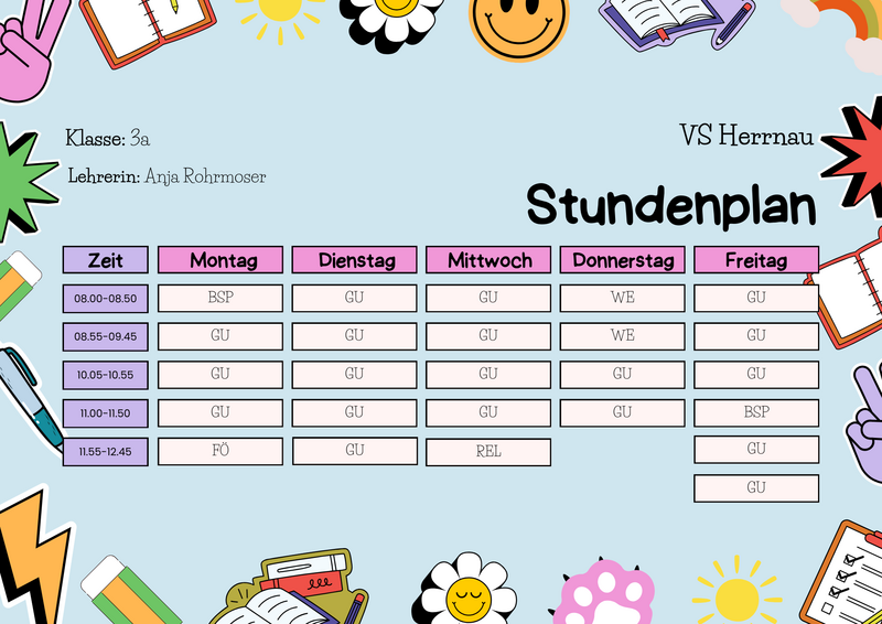 stundenplan 3a