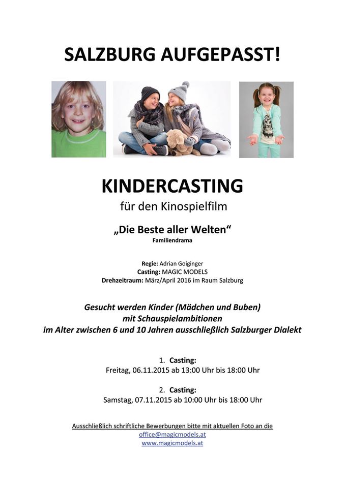 Kindercasting Aushang